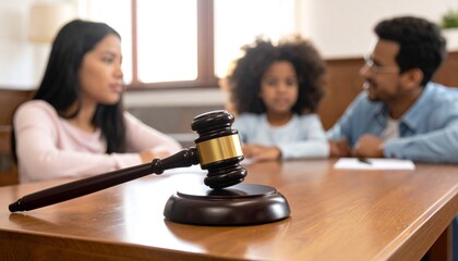 Family Law Courtroom Divorce Hearing.