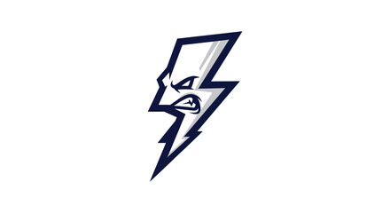 Stylized thunderbolt illustration on white background vector graphic design