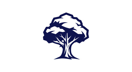 Stylized tree illustration on white background for design and branding