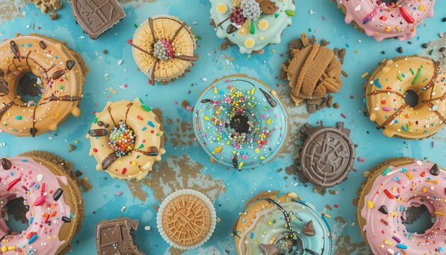 sweet donuts party time - Powered by Adobe