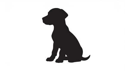 Silhouette of a sitting dog.