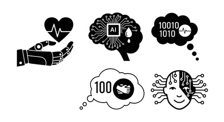 Futuristic technology concepts symbolizing AI healthcare, digital transformation, and intelligent business partnerships for innovation.