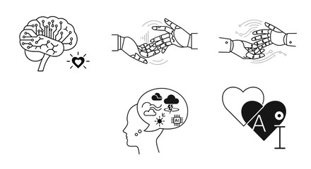 AI and human connection symbolized through innovative technology, partnership, and emotional intelligence concepts