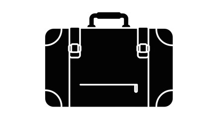 Classic black briefcase icon representing business travel, professional journeys, and secure document transport for modern professionals and entrepreneurs.