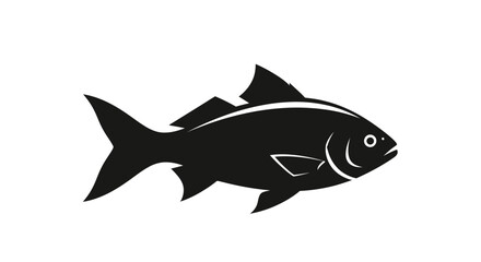 Elegant silhouette of a fish in profile, perfect for seafood branding, culinary arts, and aquatic themes
