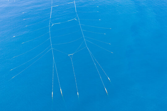 Aerial View of Set Net Fishing in Yilan Taiwan Coast