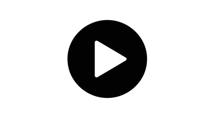 Dynamic play button icon symbolizing start, action, and content activation for digital media projects