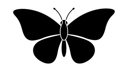 Elegant black butterfly silhouette capturing nature's delicate beauty, perfect for design projects