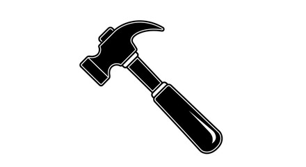 Classic black hammer tool for construction, DIY projects and home renovation, symbolizing strength and building.