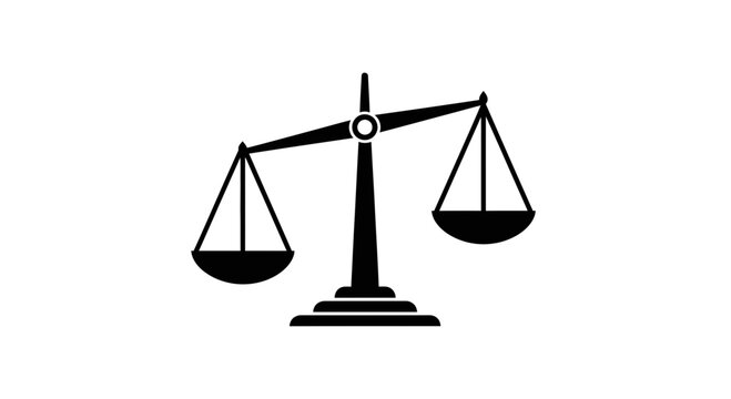 Symbol of justice and balance scales tipping to represent legal decisions and fair judgment in courtroom proceedings