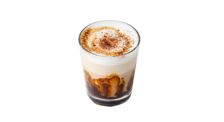 Delicious Coffee Beverage with Cream and Cinnamon Topping.