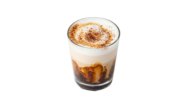 Delicious Coffee Beverage with Cream and Cinnamon Topping.