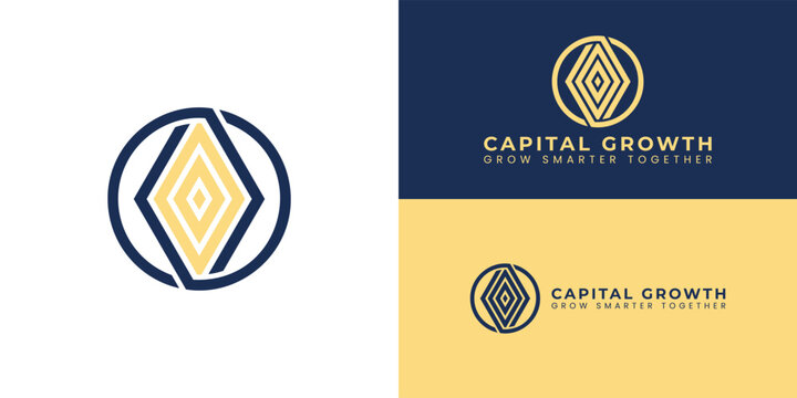 The circular logo features an interlocking blue and gold design highlighting a stylized diamond. The emblem symbolizes protection, stability, and the refinement process of real estate investment.