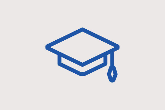 master degree illustration in line style design. Vector illustration.	