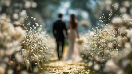 Couple wedding aisle