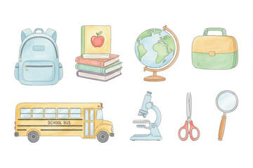 watercolor back to school collections