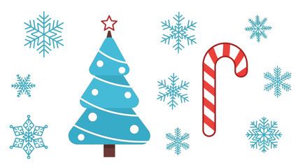 Christmas Tree, Candy Cane, and Snowflake Festive Holiday Cheer