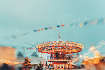 Colorful carousel at a festive fair