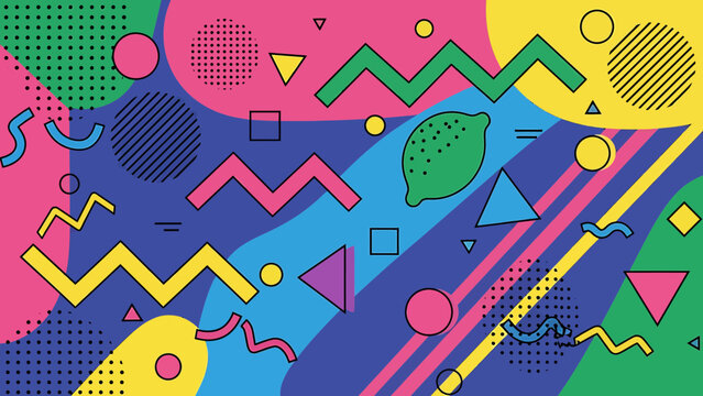 Funky Fresh Fruit A Vibrant Abstract Design with a Lemon Twist