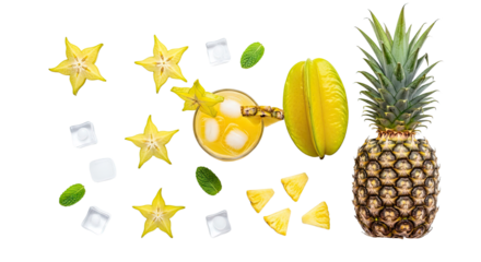 Fresh Pineapple and Tropical Fruit Assortment.
