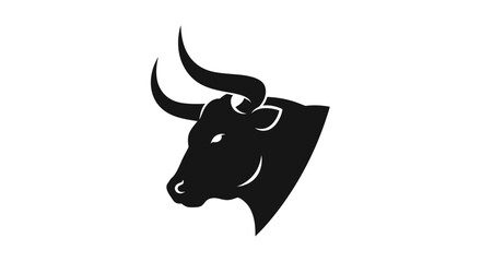 Bull head silhouette with transparent background