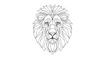 Lion head outline portrait with transparent background