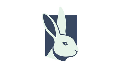 Rabbit head portrait with transparent background