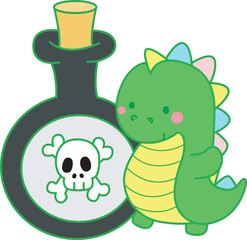 Illustrations halloween theme of cute Dinosaur character. Dinosaur 
