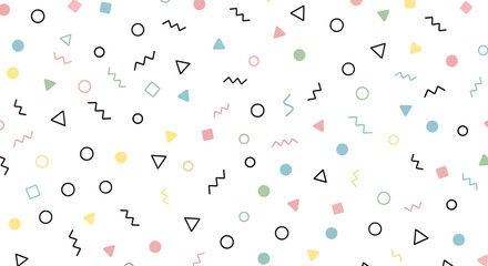 Abstract Geometric Pattern with Various Shapes and Colors for Background Designs and Digital Art