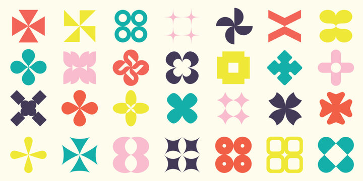 Colorful Retro Abstract Geometric Shapes