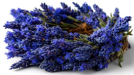 Fototapeta premium Symmetrical Lavender Wreath Isolated On White Background