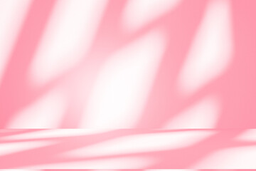 Wall interior background, studio and backdrops show products.with shadow from window color pink background for text insertion and presentation interior decoration	