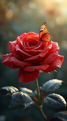 red rose in the garden