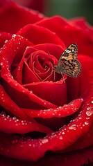 ผีเสื้อและดอกกุหลาบ