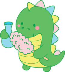 Illustrations of cute Dinosaur character clip art for children. Dinosaur 
