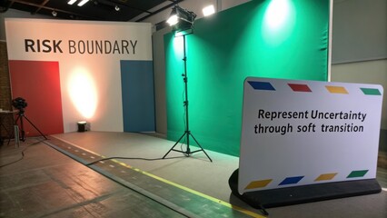 Studio Setup for Risk Boundary Theme with Colorful Background and Lighting for Creative Visuals