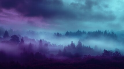 Misty forest landscape