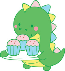 Illustrations of cute Dinosaur character clip art for children. Dinosaur 