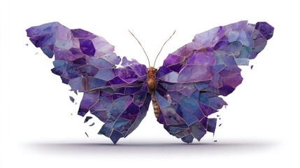 Alzheimer awareness shown through butterfly silhouette concept. Colorful butterfly with a unique abstract design.