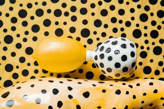 Lemon and polka dots make fun scene!