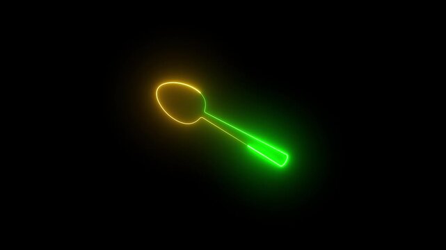 animation of a spoon in outline and filled styles, perfect for kitchen or food-related designs