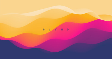 3D abstract wavy background. Dynamic wave. Vector illustration for banner, flyer, brochure, booklet, presentation or website design.