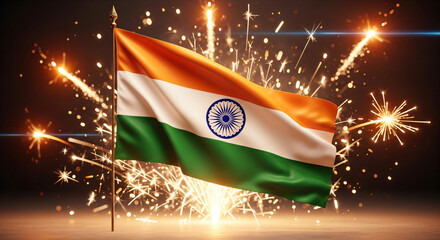 Indian flag hosting celebration for 26 January in a lawn