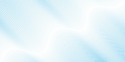 Fototapeta premium minimalist blue wave lines pattern on white background with space for your text. vector eps10