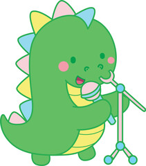 Illustrations of cute Dinosaur character clip art for children. Dinosaur 