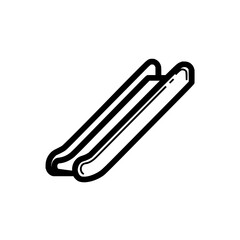 Obraz premium Outline illustration of the escalator, moving staircase, stairway, and mechanical transport vector artwork