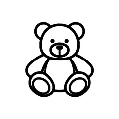 Obraz premium Adorable teddy bear illustration outline drawing for kids children toy animal plush soft cute design vector