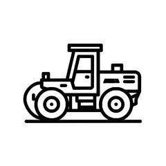 Road roller construction equipment asphalt compactor vehicle heavy machinery engineering transport icon design