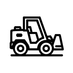 Naklejka premium Outline skid steer loader vector icon construction equipment machinery heavy vehicle industrial farm tractor 100
