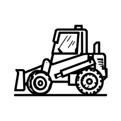 Fototapeta premium Illustration of loader vehicle construction equipment machinery industry engineering and transport tractor design